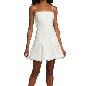 ML Monique Lhuillier Organza Lace Bubble Mini Dress